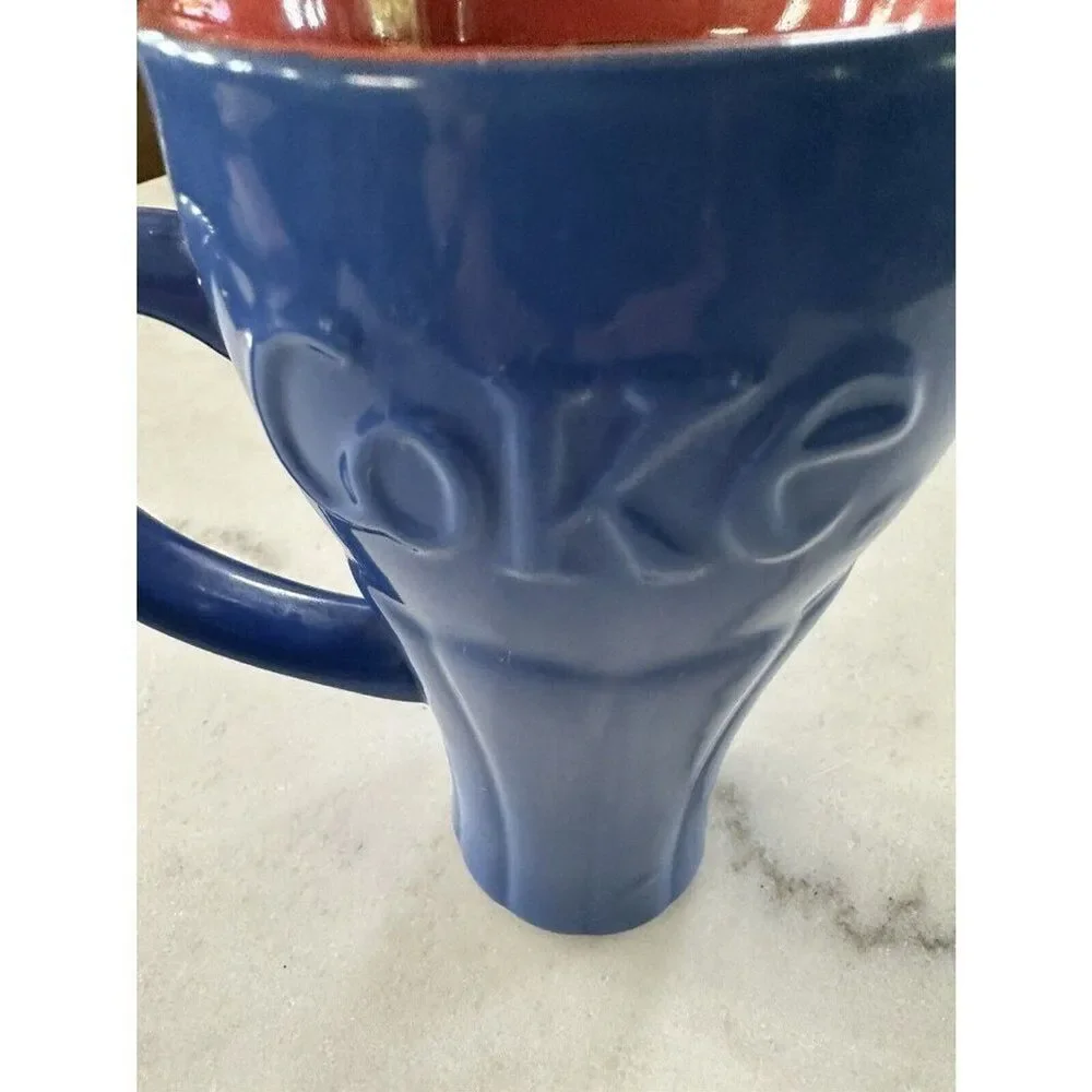 Coca Cola Coke Blue Travel Tumbler WIth Lid 10 ounces